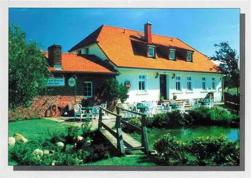 AK / Ansichtskarte  Sommerfeld_Kremmen Landgasthof und Pension Zum alten Hof Terrasse Teich