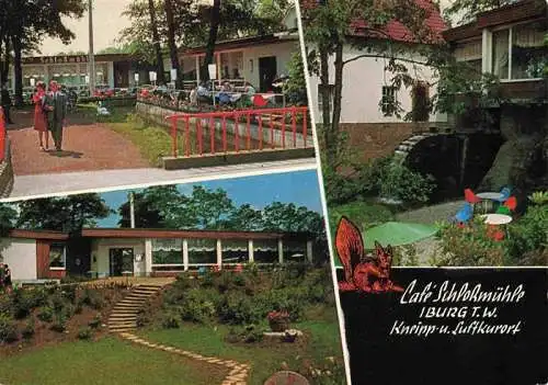 AK / Ansichtskarte  Iburg_Teutoburger_Wald Café Schlossmuehle Terrasse Garten