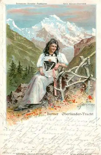 AK / Ansichtskarte  Steinmann_C._Schweiz_Kuenstlerlitho_Nr. 2004 Berner Oberland Tracht