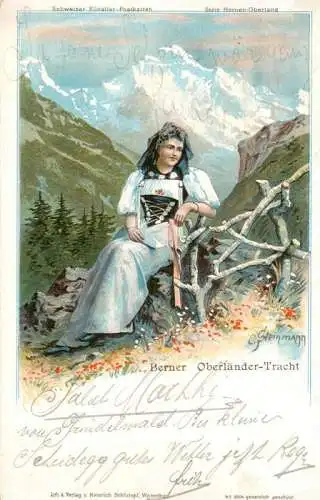 AK / Ansichtskarte  Steinmann_C._Schweiz_Kuenstlerlitho_Nr. 2004 Berner Oberland Tchart