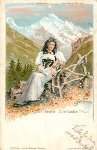 AK / Ansichtskarte  Steinmann_C._Schweiz_Kuenstlerlitho_Nr. 2004 Berner Oberland Tchart