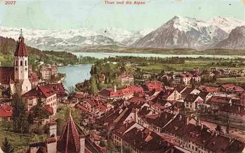 AK / Ansichtskarte  THUN_Thoune_BE Panorama mit den Alpen