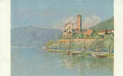 AK / Ansichtskarte  Rivapiana_Riva_Piana_Minusio_Locarno_TI Chiesa Kuenstlerkarte
