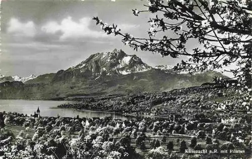 AK / Ansichtskarte  KuessNACHT_Vierwaldstaettersee_SZ mit Pilatus