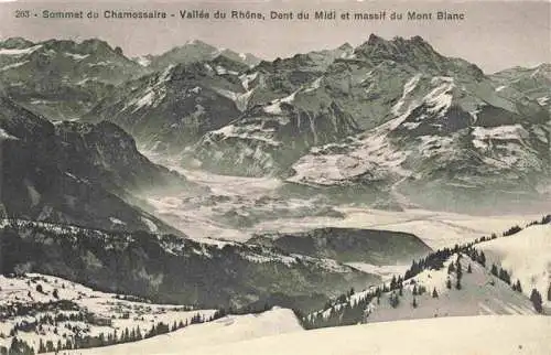 AK / Ansichtskarte  Chamossaire Vallee du Rhone Dent du Midi et massif du Mont Blanc