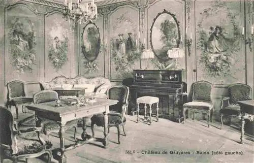 AK / Ansichtskarte  Gruyeres__Gruyere_Greyerz_FR Chateau de Gruyeres Salon