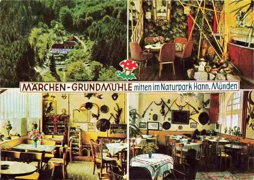 AK / Ansichtskarte  Laubach_Hann_Muenden Maerchen Grundmuehle im Naturpark Waldcafé Ferienheim Heimatkundliches Museum