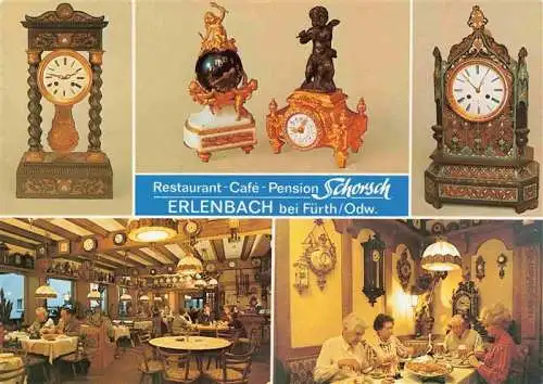 AK / Ansichtskarte 73983607 Erlenbach__Fuerth_Hessen Restaurant Café Pension Schorsch Uhrensammlung