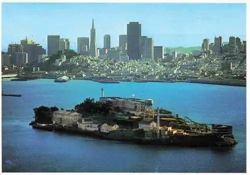 AK / Ansichtskarte 73983680 SAN_FRANCISCO_California_USA Former Federal Penitentiary Alcatraz Island San Francisco Bay aerial view