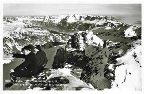 AK / Ansichtskarte  Pizol_Piz_Ol_2847m_Vaettis_SG Gipfel mit Blick auf Churfirsten und Alviergruppe