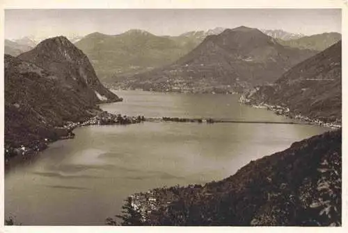 AK / Ansichtskarte  Melide_Lago_di_Lugano mit Monte Pre e Monte San Salvatore