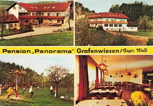 AK / Ansichtskarte 73983808 Grafenwiesen Pension Panorama Gastraum Kinderspielplatz