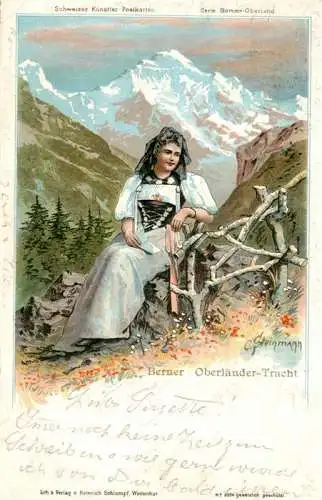 AK / Ansichtskarte  Steinmann_C._Schweiz_Kuenstlerlitho_Nr. 2004 Berner Oberlaender-Tracht