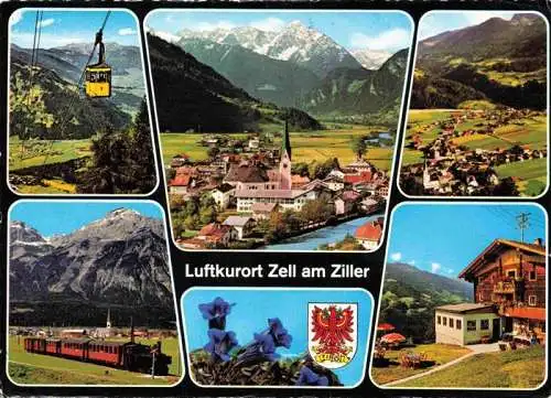 AK / Ansichtskarte 73983872 Zell_am_Ziller_Tirol_AT Luftseilbahn Zug Panorama Gasthaus