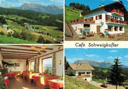 AK / Ansichtskarte 73983875 Oberinn_am_Ritten_Suedtirol Cafe Schweigkofler Garni Gastraum Panorama