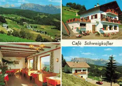 AK / Ansichtskarte  Oberinn_am_Ritten_Suedtirol Cafe Schweigkofler Garni Gastraum Panorama