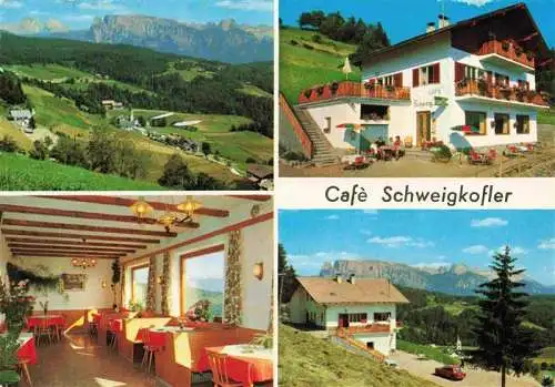 AK / Ansichtskarte 73983877 Oberinn_am_Ritten_Suedtirol Cafe Schweigkofler Garni Gastraum Panorama