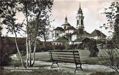 AK / Ansichtskarte  Solothurn_Soleure_SO St Ursen Kathedrale mit Chantieranlagen