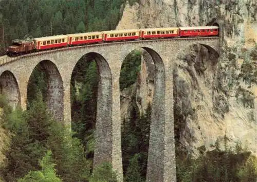 AK / Ansichtskarte  Eisenbahn_Railway_Chemin_de_Fer Salonzug Rhaetischen Bahn Landwasser Viadukt Flisur