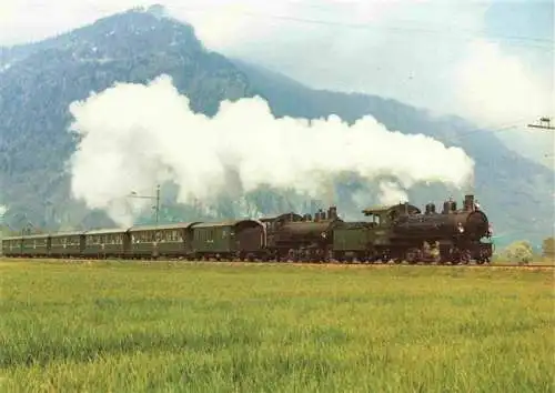 AK / Ansichtskarte  Eisenbahn_Railway_Chemin_de_Fer Dampfzug Rhaetische Bahn Lokomotive Typ G 4/5