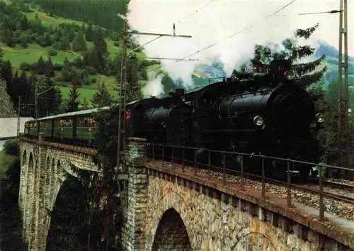 AK / Ansichtskarte 73984069 Eisenbahn_Railway_Chemin_de_Fer Dampfextrazug Rhaetische Bahn RhB Soliser Viadukt GR