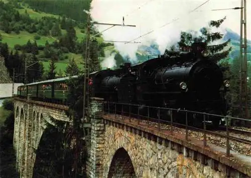 AK / Ansichtskarte  Eisenbahn_Railway_Chemin_de_Fer Dampfextrazug Rhaetische Bahn RhB Soliser Viadukt GR