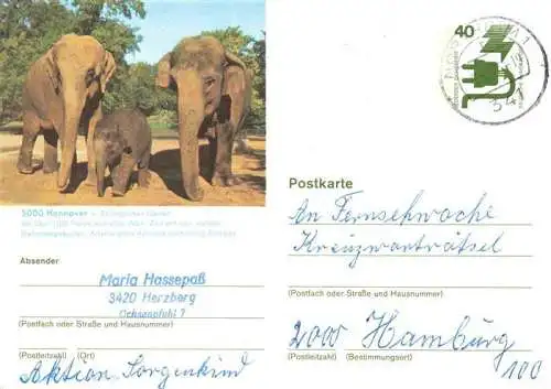 AK / Ansichtskarte 73984107 Zoo_Gardin_Zoologique-- Hannover Elefant 