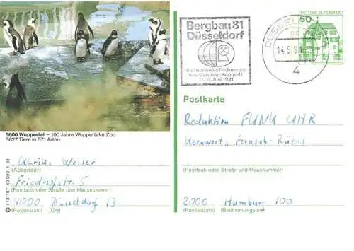 AK / Ansichtskarte  Zoo_Gardin_Zoologique-- Wuppertal 100 jahre Pinguine