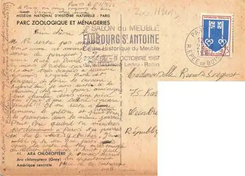 AK / Ansichtskarte  Zoo_Gardin_Zoologique-- Paris Ara Chloroptere