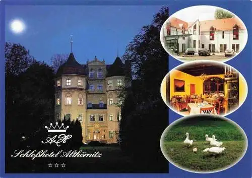 AK / Ansichtskarte  Hoernitz_Bertsdorf-Hoernitz Schlosshotel Althoernitz im Mondschein Restaaurant Enten