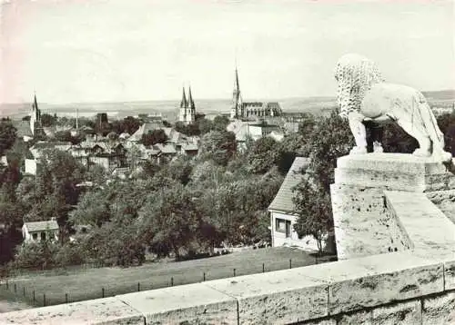 AK / Ansichtskarte  Muehlhausen__Thueringen Panorama Blick vom Stadtberg Loewenskulptur Thomas-Muentzer-Stadt