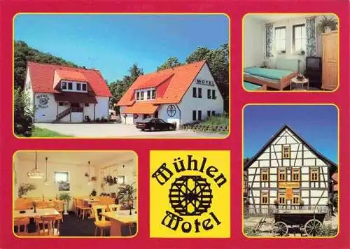 AK / Ansichtskarte 73984227 Muehlberg_Gotha Muehlen-Motel Fremdenzimmer Gastraum Fachwerkhaus