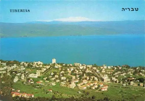 AK / Ansichtskarte 73984249 Tiberias_Israel Lake of Galilee and Mount Hermon aerial view