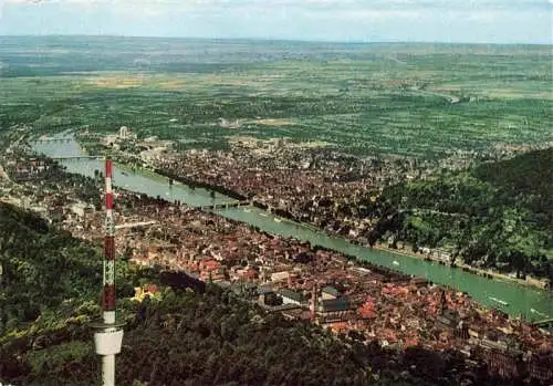 AK / Ansichtskarte  Heidelberg__Neckar Panorama Blick vom Fernsehturm auf dem Koenigstuhl