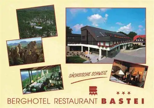 AK / Ansichtskarte 73984294 Rathen_Saechsische Schweiz Berghotel Restaurant Bastei Landschaftspanorama Felsen