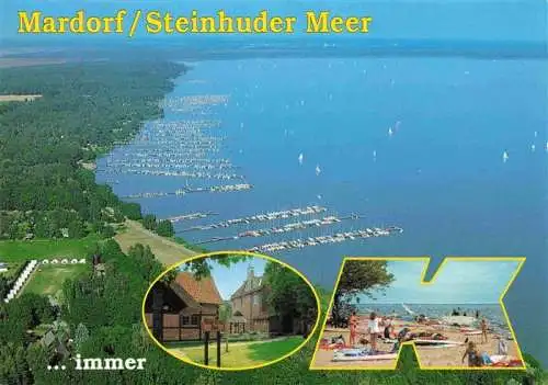 AK / Ansichtskarte 73984298 Mardorf_Steinhuder_Meer_Wunstorf Luftaufnahme Strand