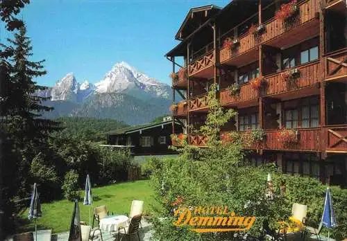 AK / Ansichtskarte 73984347 BERCHTESGADEN Hotel Demming Terrasse Alpenblick