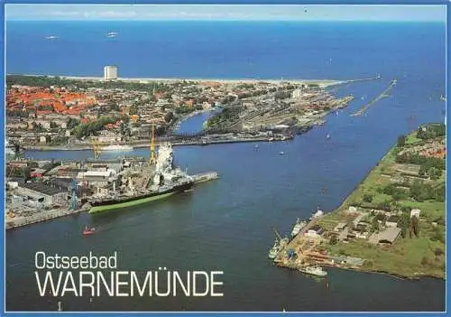 AK / Ansichtskarte  Warnemuende_Ostseebad Fliegeraufnahme