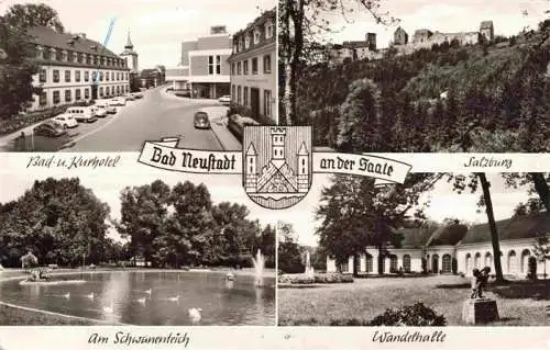 AK / Ansichtskarte  Bad_Neustadt_Saale Bad- und Kurhotel Salzburg Schwanenteich Wandelhalle