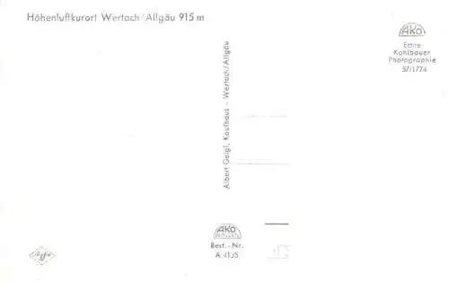 AK / Ansichtskarte  Wertach_Bayern Panorama Hoehenluftkurort Allgaeuer Alpen