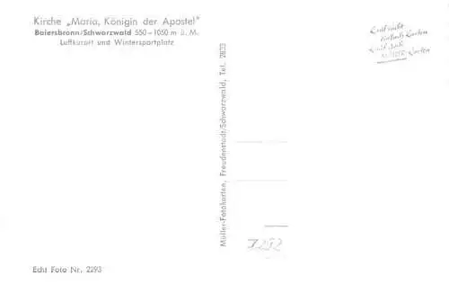AK / Ansichtskarte 73984443 Baiersbronn_Schwarzwald Kirche Maria Koenigin der Apostel Innenansicht