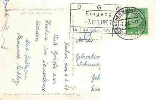 AK / Ansichtskarte  Hachen_Sauerland_Arnsberg Sportheim und Jugendbildungsstaette des LSB