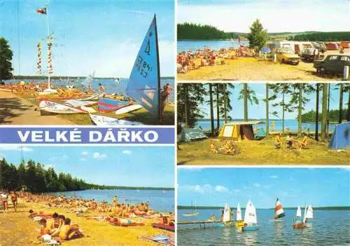 AK / Ansichtskarte 73984614 Velke_Darko_Zdar_nad_Sazavou_Saar_CZ Strandpartien Autokempink