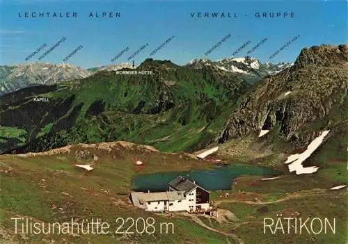 AK / Ansichtskarte  Tilisunahuette_2211m_Montafon_AT im Rhaetikon mit Lechtaler Alpen und Verwallgruppe