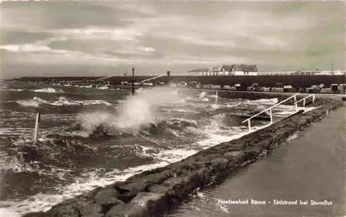 AK / Ansichtskarte  BueSUM_Nordseebad Suedstrand bei Sturmflut