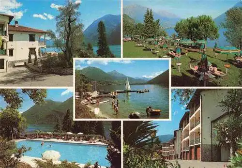 AK / Ansichtskarte 73984691 Porlezza_Lago_di_Lugano_IT Club Parco San Marco Liegewiese Seepartie Schwimmbad