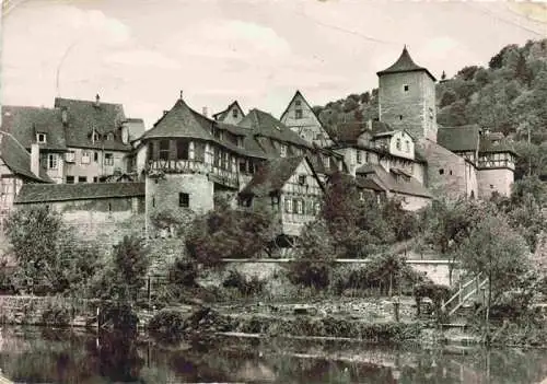 AK / Ansichtskarte  Schwaebisch_Hall_BW Partie am Kocher mit Weilertorturm und Gerberturm