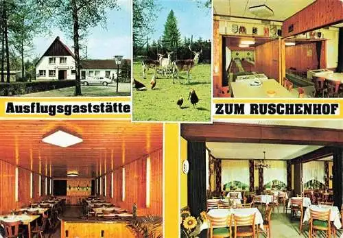 AK / Ansichtskarte 73984833 Waltrop Gasthof Zum Ruschenhof Gastraeume Kegelbahn Tierpark