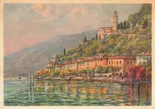 AK / Ansichtskarte  Morcote_Lago_di_Lugano_TI Panorama Aquarell