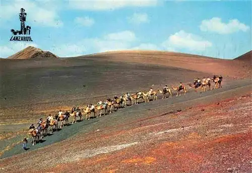 AK / Ansichtskarte  Lanzarote_Kanarische Inseln_ES Caravana subiendo las Montañas del Fuego